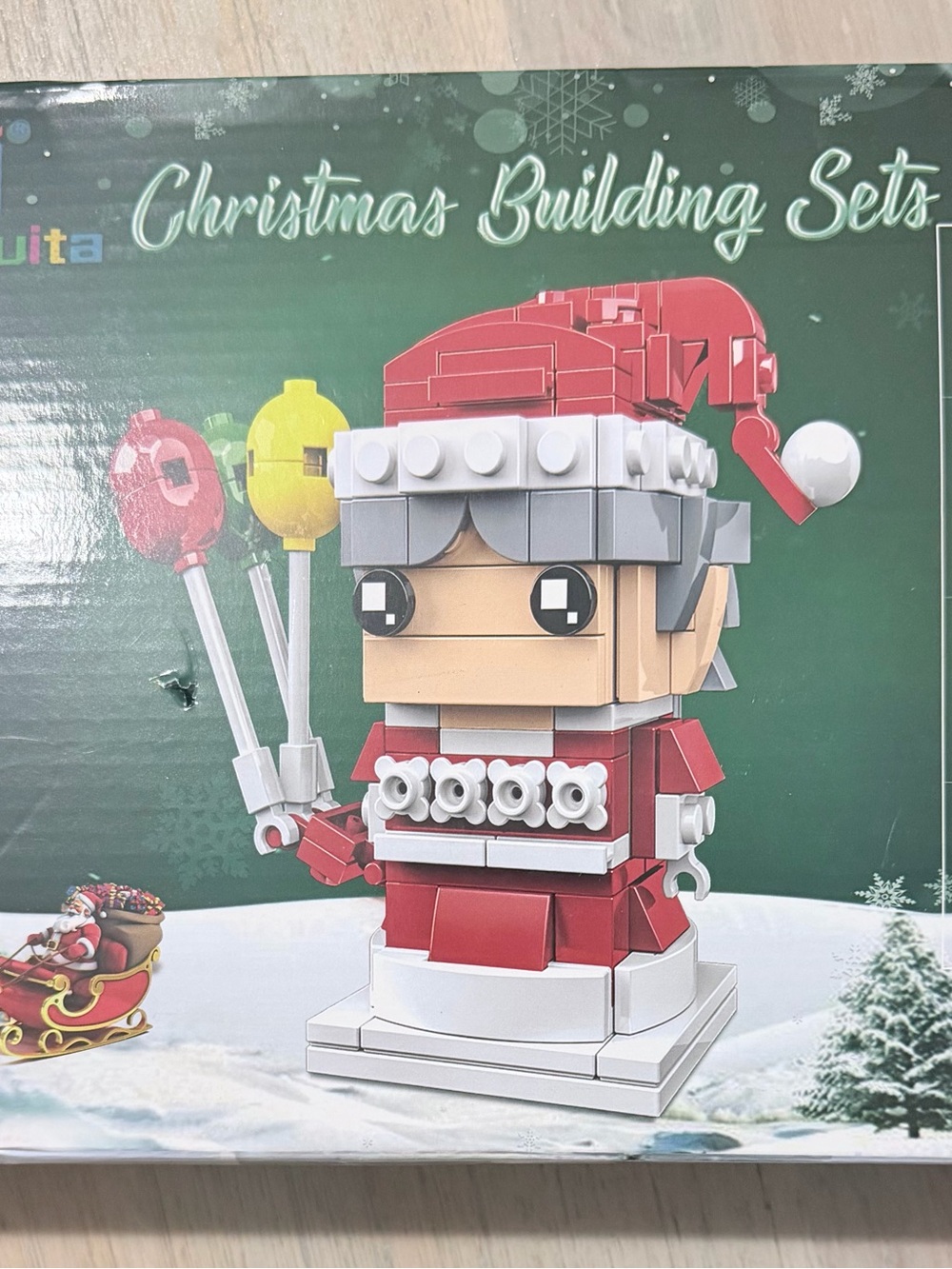 Holiday Santa Building Block Figure Toy - Red & White